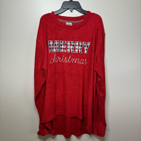 ROYCE Brand Tops - ROYCE Brand Crew Neck Split Hemline Holiday Christmas Soft Cuddle Knit Top 2XL